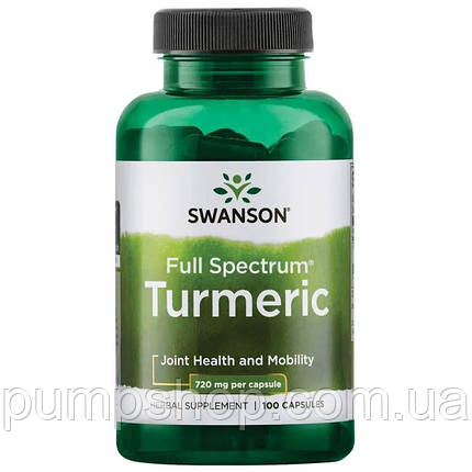 Куркумін Swanson Full Spectrum Turmeric 720 mg 100 капс., фото 2