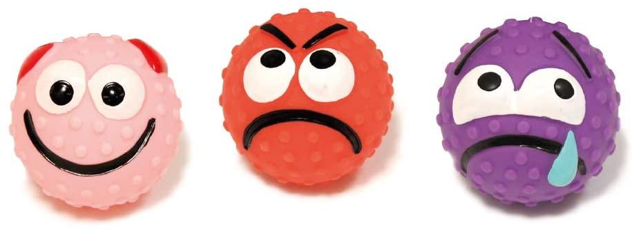 Іграшка для собак м'яч-смайлик з пищалкою 6,5 см Croci, фото 1