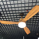Стельовий вентилятор люстра, 3 лопаті "Wood" дерево вільха d-132см 3000-6000К, фото 10