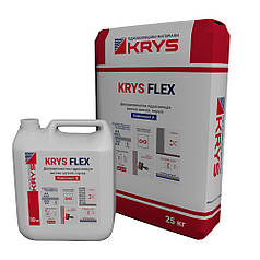 Кріс Флекс / Krys Flex - еластична двокомпонентна полімер-цементна гідроізоляція, комплект 17.5 кг, сірий
