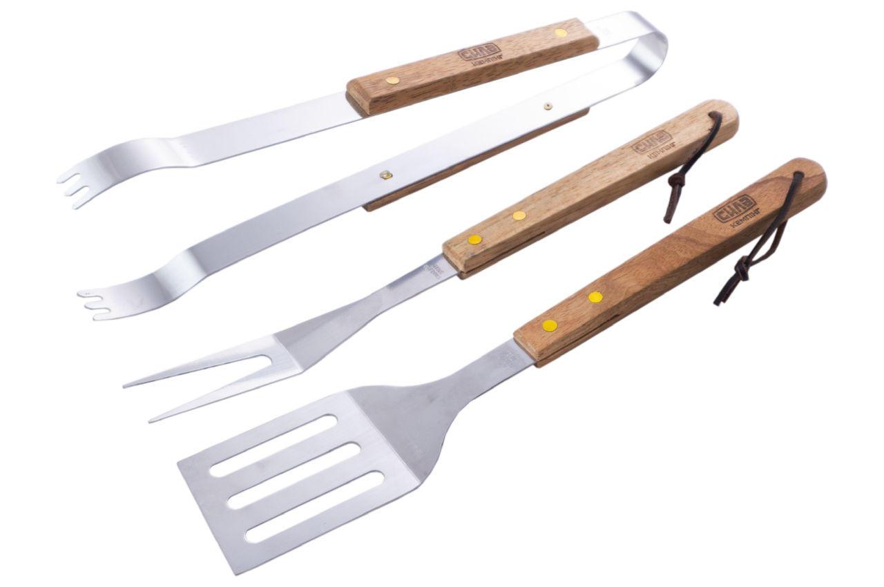 Набір для гриля Сила — 380 мм лопатка x виделка x щипці (3ед)