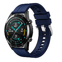 Ремінець силіконовий для годинника 22 мм Type D темно-синій, фото 4