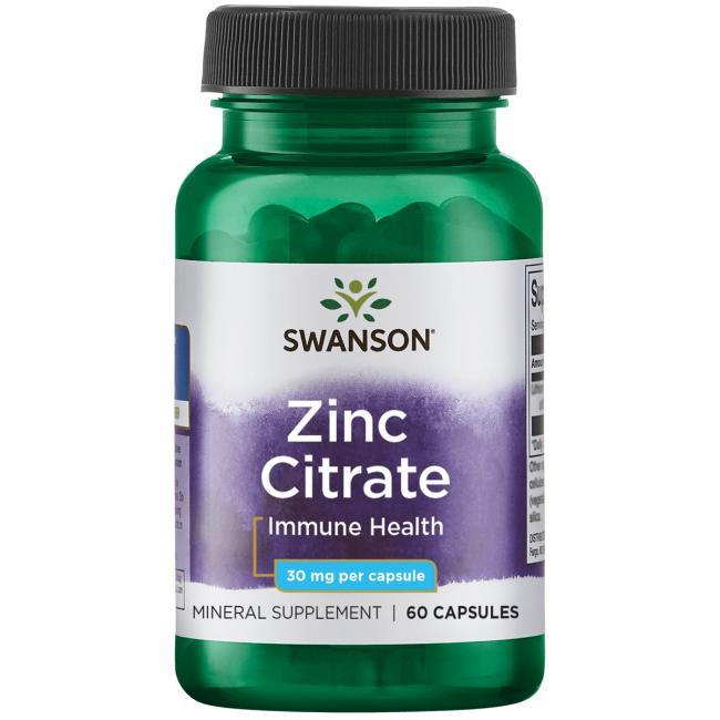 Цинк Цитрат, Zinc Citrare, Swanson, 30 мг, 60 капсул