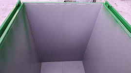 Бак металевий, з кришкой та колесами,750 л чорний, фото 2