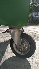 Бак металевий, з кришкой та колесами,750 л чорний, фото 3