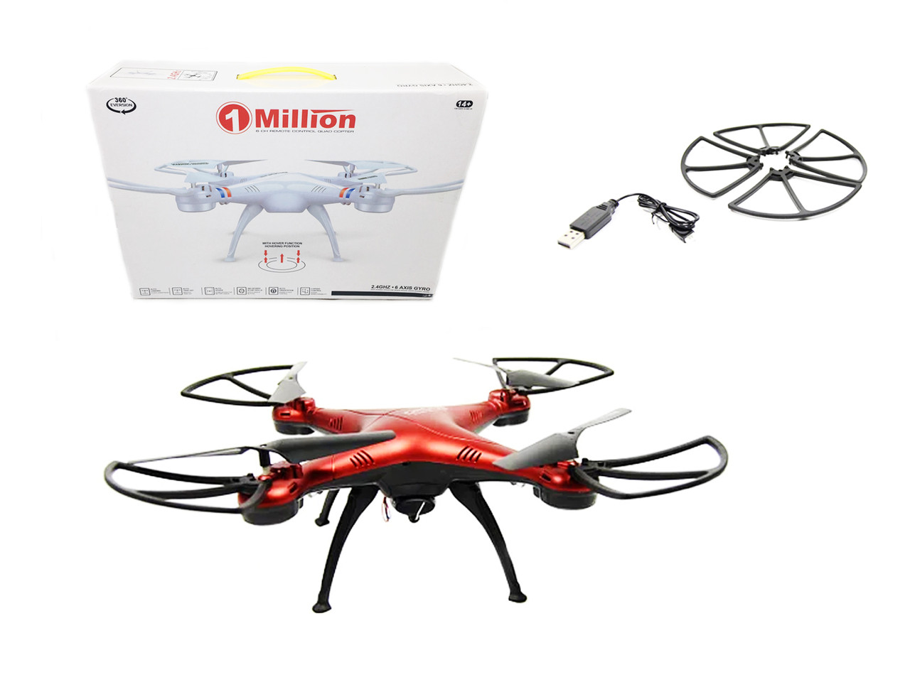 Квадрокоптер Керований по радіо дрон 1million WiFi c камерою літаючий селф-дрон, фото 1