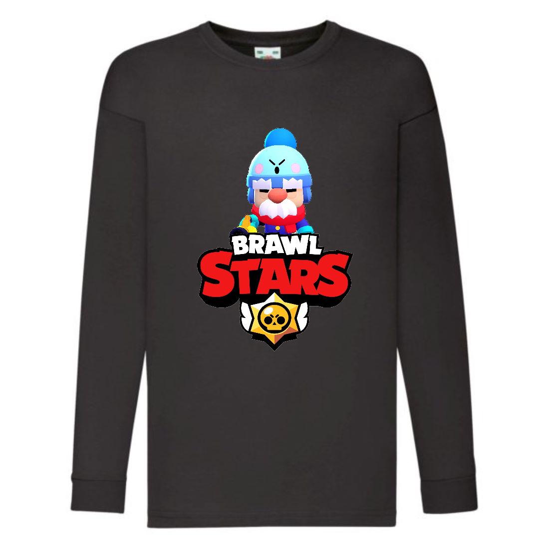 Лонгслив реглан Бравл Старс Гэил (BS-009) розмір 104-116-128-140-152-164 чорний, фото 1