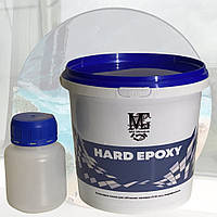 Cмола эпоксидная HARD EPOXY прозрачная для объемных заливок столешниц с отвердителем (толщина слоя до 7см) 2кг