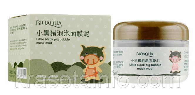 Маска глиняно-бульбашкова для глибокого очищення пор Little Black Pig Bubble Mask Mud Bioaqua, 100 мл