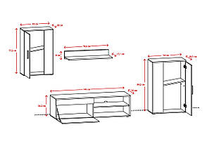 Меблева стінка Berno Accord, колір вудкон /білий, фото 2