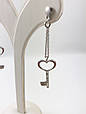 Срібні сережки-підвіски "Ключик до серця" 6242, фото 5