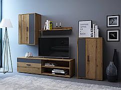 Меблева стінка Berno Accord, колір дуб вотан / антрацит