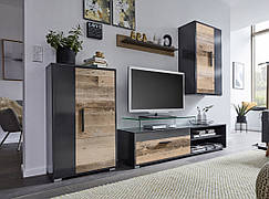 Меблева стінка для вітальні в сучасному стилі Berno Accord, колір матера / олдстайл світлий