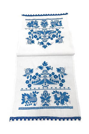 Рушник "Щаслива Доля" білий з синьою вишивкою(рушник 33*105 см.), фото 2