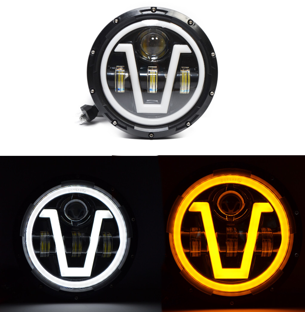 Світлодіодна LED фара 75Вт Нива, УАЗ 469, ВАЗ 2101, 2121, FJ Cruiser, мотоцикл, мото 7 дюйм (Універсальна)