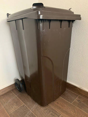Бак для сміття на колесах 240л., коричневий., фото 1