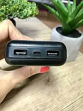Power Bank DENMEN DP07 (20000mAh/2A/2USB) Black Повербанк портативная батарея, фото 2