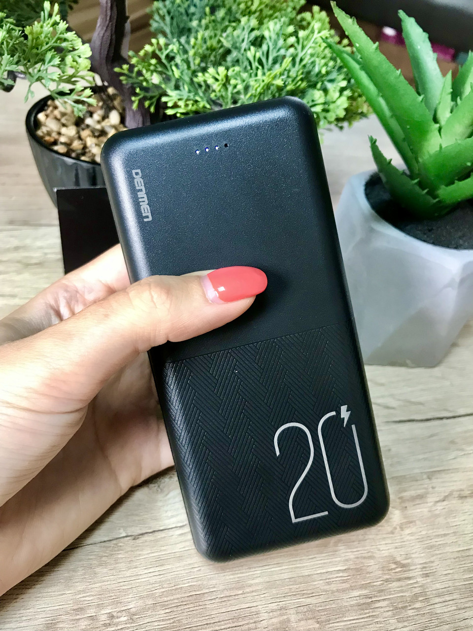 Power Bank DENMEN DP07 (20000mAh/2A/2USB) Black Повербанк портативна батарея