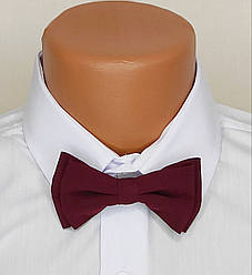 Дитячий краватка-метелик для хлопчиків бордова двошарова однотонна Туреччина