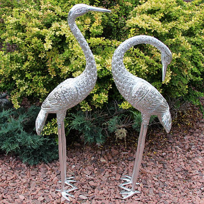 Статуетка закохані птиці фламінго сріблясті з металу вантажу