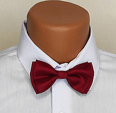 Дитячий краватка-метелик для хлопчиків бордова двошарова однотонна Туреччина