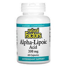 Альфа-ліпоєва кислота Natural Factors "Alpha-Lipoic Acid" 200 мг (60 капсул)