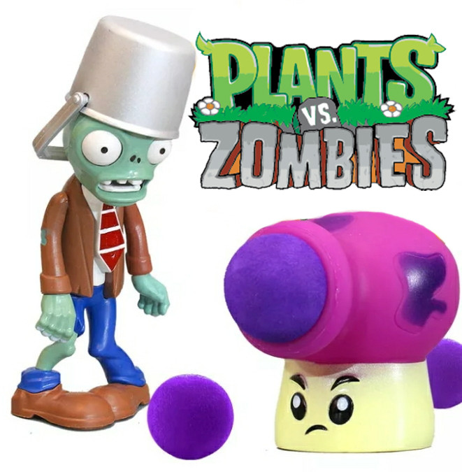 Іграшка Зомбі з Ковпаком та Гриб Рослини проти Зомбі Ігровий Набір Plants vs Zombies (00791)