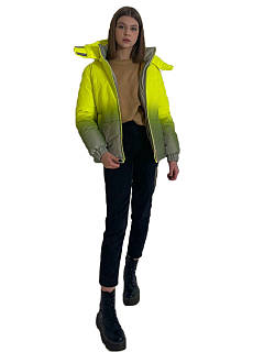 Куртка світловідбиваюча підліткова для дівчинки з двокольорового рефлективної тканини з переходом омбре