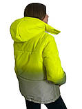 Куртка світловідбиваюча підліткова для дівчинки з двокольорового рефлективної тканини з переходом омбре, фото 7