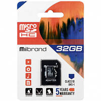 Карта Пам'яті Mibrand MicroSDHC 32gb 10 Class + Adapter