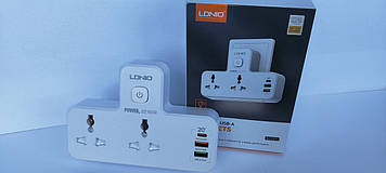 Мережевий фільтр-подовжувач LDNIO SC2311 з 2 USB і швидким заряджанням тип С+нічник
