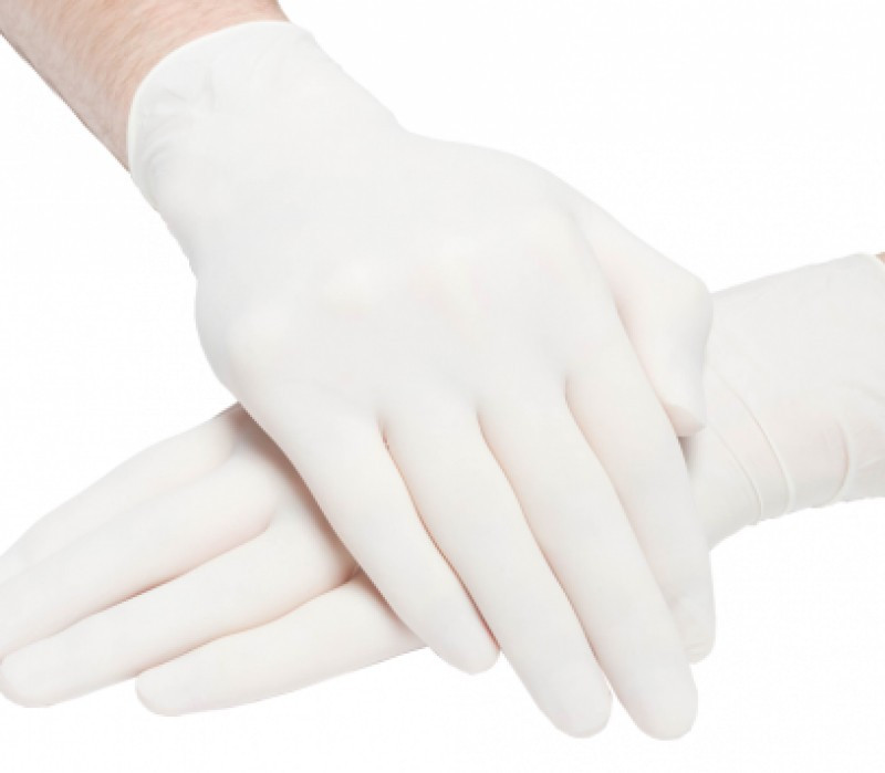 Рукавички латексні Medicom нестерильні опудрені SafeTouch E-Series S 1 пара