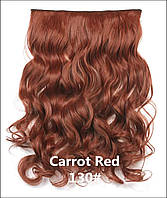Накладные волосы 56 см на заколках Sarla медно-рыжий