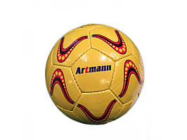 Футбольний м'яч жовтий з смугами