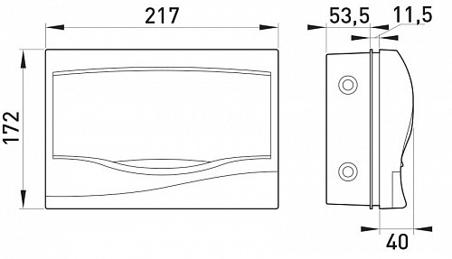 Лучшие пластиковые корпуса от e.next Корпус пластиковый 9-модульный, встраиваемый
