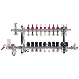 Колектор Koer 1"х10 в зборі, бічне підключення (Чехія) SUS304