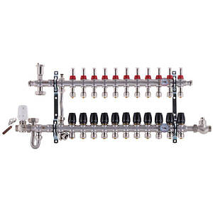 Колектор Koer 1"х11 в зборі, бічне підключення (Чехія) SUS304
