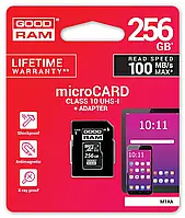 MicroSDXC 256GB UHS-I Class 10 Goodram + SD-adapter (M1AA-2560R12)