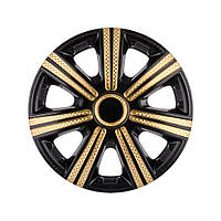 Колпак колесный DTM Super Black Gold (карбон) R14 (к-кт 4 шт) STAR
