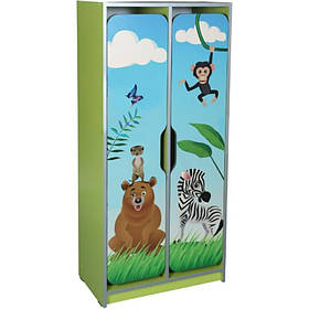 Шафа дитяча 2-місна для роздягальні з фотодруком "Савана"