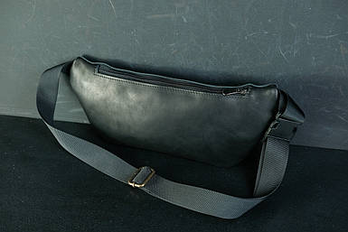 Шкіряна сумка "Модель №60" натуральна шкіра італійський Краст, колір Чорний