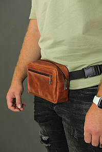 Чоловіча сумка "Модель №59" з натуральної шкіри колір Коньяк