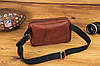 Шкіряна сумка Модель №59, натуральна шкіра, італійський Краст, колір коричневий, відтінок Вишня, фото 2