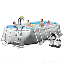 Каркасний басейн Intex 26796 - 7, 503 x 274 x 122 см (6 000 л/год, сходи, тент, підстилка, набір для догляду)