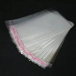 Упаковка поліетиленова прозора з клейкою стрічкою 12 см х 20 см, M (ціна за 100 шт)