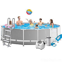 Каркасний басейн Intex 26726 - 6, 457 x 122 см (4 р/год, 3 785 л/год, тент, підстилка, сходи, набір для догляду)