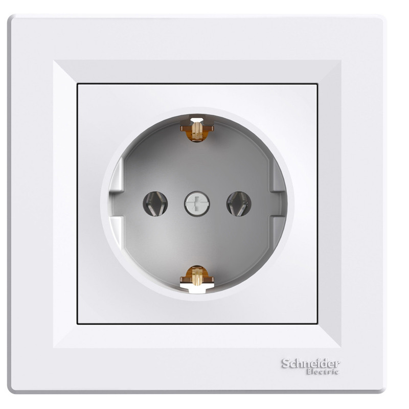 Розетка Schneider Electric Asfora із заземленням білий (EPH2900121)