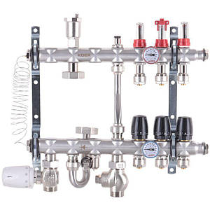 Колектор Koer 1"х3 в зборі, нижнє підключення (Чехія) SUS304