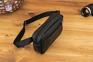 Шкіряна сумка Модель №59, натуральна шкіра Grand, колір Чорний, фото 3