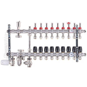 Колектор Koer 1"х9 в зборі, нижнє підключення (Чехія) SUS304